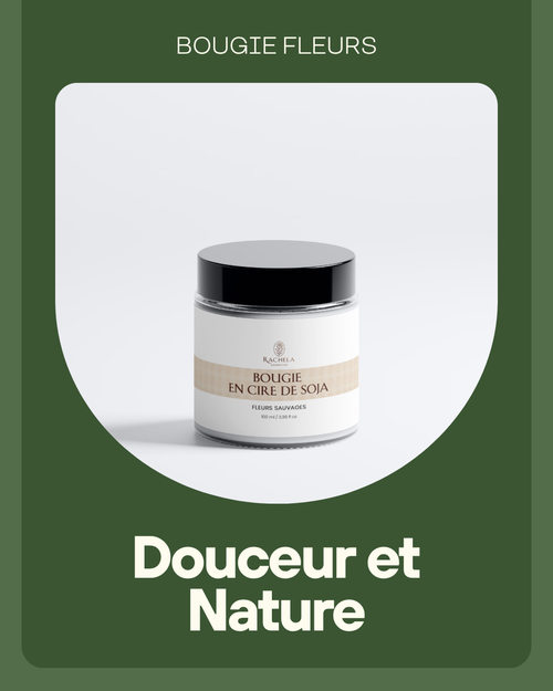 Visuel marketing Bougie Fleurs Sauvages - Rachela Cosmetics