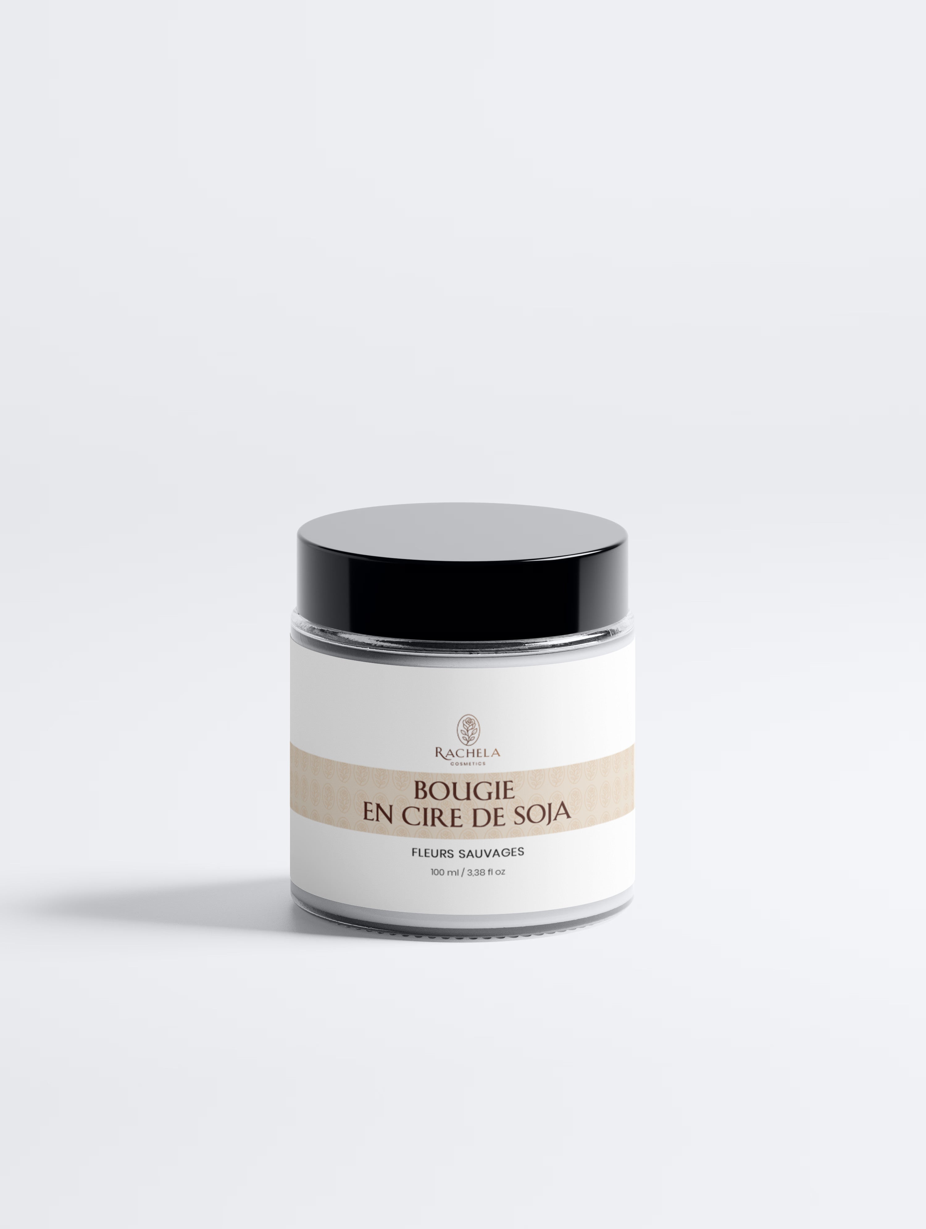 Bougie en cire de soja parfum Fleurs Sauvages, Rachela Cosmetics